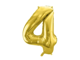 Balon foliowy 4 jasny złoty 72cm - PartyDeco