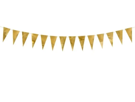 Girlanda flagietki złoty 2,15m - PartyDeco