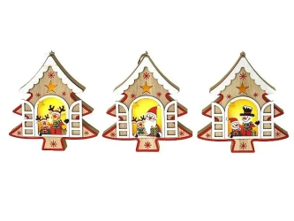 Ozdoba świąteczna drewniana ze światłem MIX - ADAR