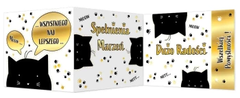 Karnet B6 składany Urodziny - Koty - Henry