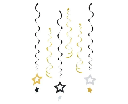 Dekoracja wisząca B&C Gwiazdki brokatowe 6szt - Godan