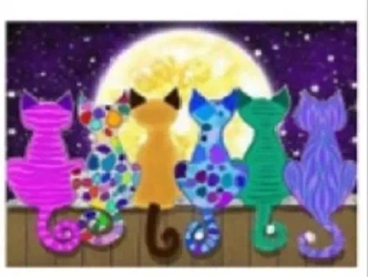 Diamentowa mozaika koty kolor na płocie NO-1007446 - Norimpex