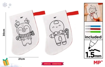 Skarpeta BN do malowania + flamastry renifer... - MP Main Paper