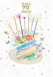 Karnet okolicznościowy Urodziny 70 - Trend
