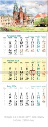 Kalendarz 2026 ścienny trójdzielny Kraków - Lucrum