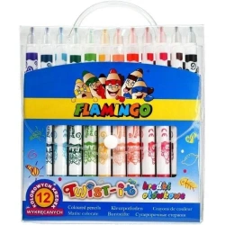 Kredki ołówkowe Twist-it okrągłe 12 kolorów - Titanum