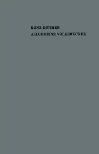 Allgemeine Völkerkunde - Dittmer Kunz