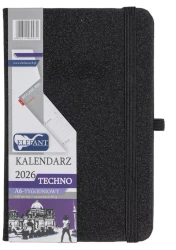 Kalendarz 2026 A6 tygodniowy Techno czarny - praca zbiorowa