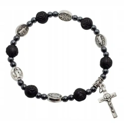 Różaniec Benedykt róża czarna - Art Sacrum