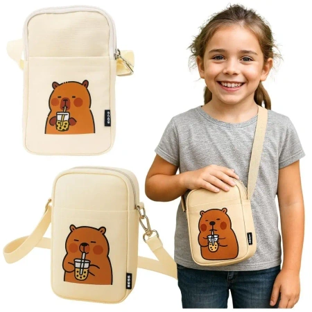 Saszetka na ramię Kapibara biała 20x14,5cm - Leantoys