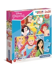Puzzle 2w1 super kolor Księżniczki 24766 - Clementoni