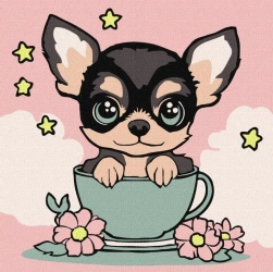 Malowanie po numerach - Słodki szczeniaczek Kid - Ideyka