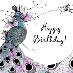 Karnet Swarovski kwadrat CL2502 Urodziny paw - Clear Creations