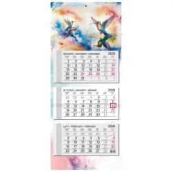 Kalendarz 2026 trójdzielny główka płaska Koliber - EV-Corp