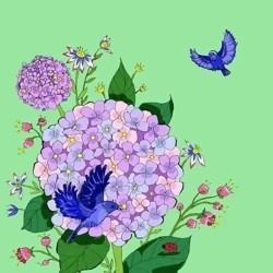 Karnet Swarovski kwadrat CL0603 Kwiaty jas. zieleń - Clear Creations