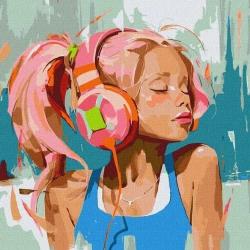 Malowania po numerach - Różowe letnie rytmy 50x50 - Ideyka