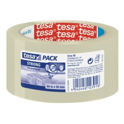 Taśma pakowa Tesapack Strong cicha transparentna 66mx50mm - TESA