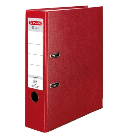 Segregator A4 8cm PP czerwony Q file - HERLITZ