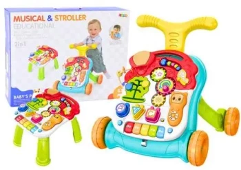 Chodzik pchacz stolik edukacyjny 2w1 - Leantoys