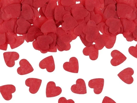 Konfetti Serca 1,6x1,6cm czerwony15g - PartyDeco
