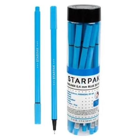 Cienkopis okrągły 0.4 niebieski tuba (20szt) - STARPAK