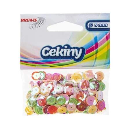 Cekiny tęczowe MT 10 mix kolorów - Brewis