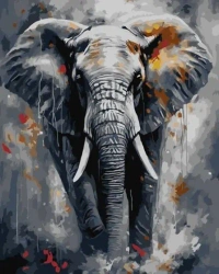 Malowanie po numerach - Majestatyczny słoń 40x50cm - Qbee