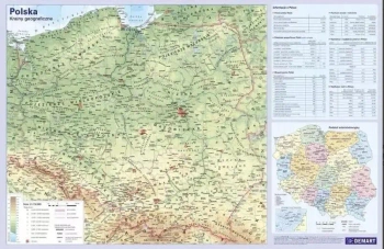 Podkładka na biurko mapa Polski fizyczna - Demart