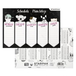 Plan lekcji z tabliczką mnożenia Minisy (25szt) - STARPAK