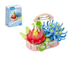 Klocki Sukulenty doniczka niebieska 271el - Koco