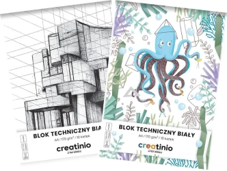 Blok techniczny biały A4/10K 170 Creatinio (20szt) - Top 2000