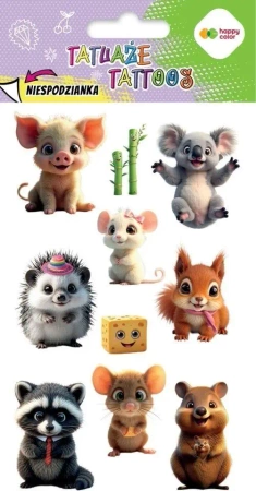 Tatuaże zmywalne Cute Animals HAPPY COLOR - GDD
