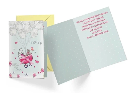 Karnet B6 DK-742 Narodziny córeczki - Kukartka