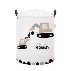 Kosz na zabawki bawełniany koparki XL - Sipo