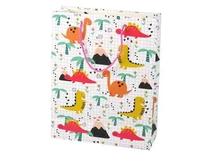Torba prezentowa dinozaury palmy 32x26x10cm - Leantoys