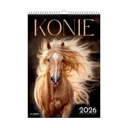 Kalendarz 2026 A3 wieloplanszowy Konie - O-press