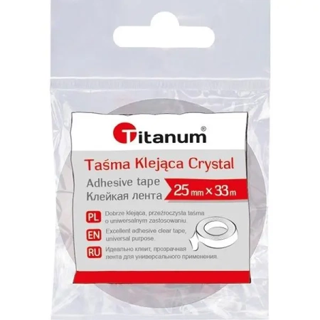 Taśma klejąca Crystal 25mm33m - Titanum