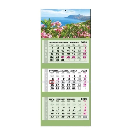 Kalendarz 2026 trójdzielny LUX wypukły Grecja Kos - EV-Corp