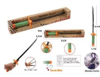 Miecz samurajski zielony - Leantoys