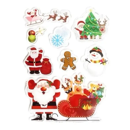 Naklejki żelowe Mikołaje 8szt - Dalprint dpCraft