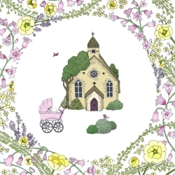 Karnet Swarovski kwadrat CL2406 Narodziny dziewcz - Clear Creations