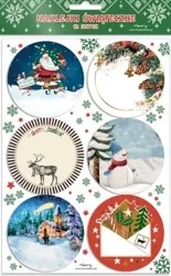 Zestaw naklejek na prezenty Mikołaj z elfami - Henry