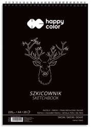 Szkicownik na spirali A4/20K czarny HAPPY COLOR - GDD