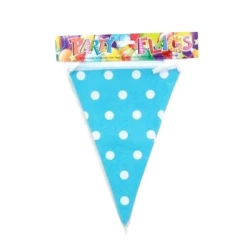 Girlanda flagi w kropki niebieska 27.5cmx6m - Penword