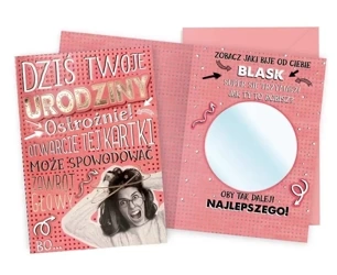 Karnet B6 Urodziny damskie lusterko - Kukartka