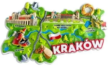 Magnes I love Poland Kraków ILP-MAG-C-KRA-65 - Pan Dragon