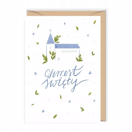 Kartka na Chrzest Święty - Church Blue (Cudowianki)