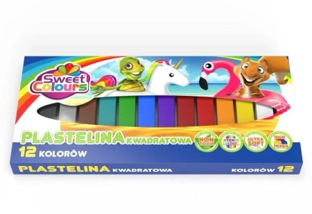 Plastelina kwadratowa 12 kolorów - Sweet colours