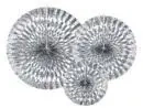 Rozety dekoracyjne srebrne 3szt - PartyDeco