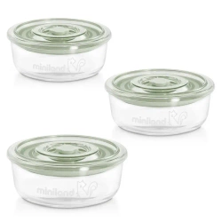 Pojemniki szklane okrągłe ECO-friendly 3x300ml - Wiewiórka